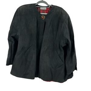 Vintage Bruno Magli Black leather cropped jacket